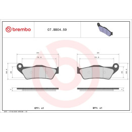 Plaquettes de frein Brembo métal fritté - 07BB0459 | Oxmoto