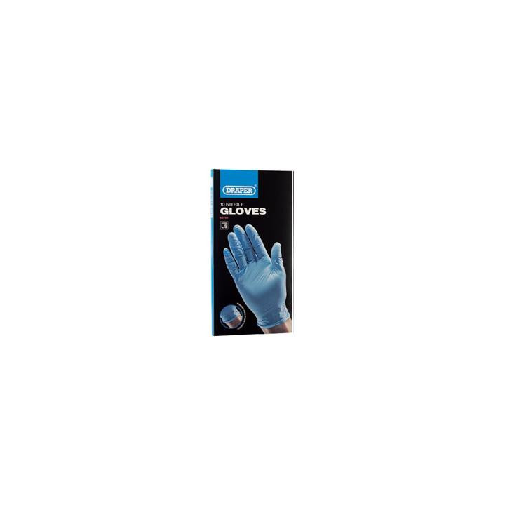 Gants de protection Draper nitrile bleu (10 pièces) | Oxmoto