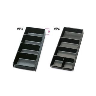 Bacs de rangement compartimentés Beta plastique pour servantes/coffres/chariots