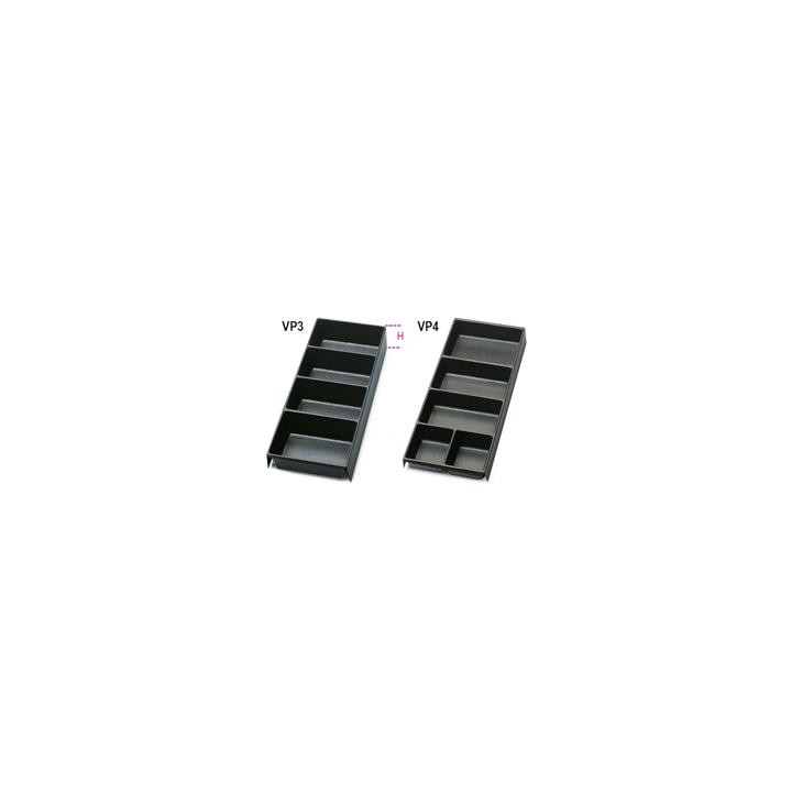 Bacs de rangement compartimentés Beta plastique pour servantes/coffres/chariots