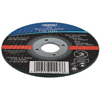 Lot de 10 disques à tronçonner Draper ø115mm épaisseur 1,2mm grain 80