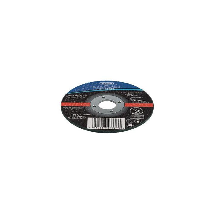 Lot de 10 disques à tronçonner Draper ø115mm épaisseur 1,2mm grain 80