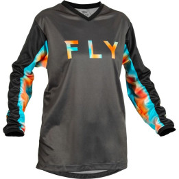 Maillot FLY RACING F-16 Femme Gris/Rose/Bleu | Oxmoto