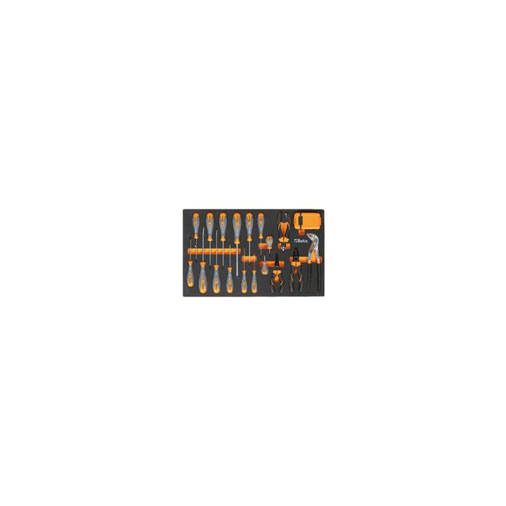 Plateau thermoformé souple Beta série m m165 49 porte-embouts, tournevis et pinces