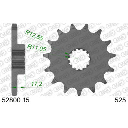 Pignon AFAM acier standard - 525 52800-15 | Oxmoto