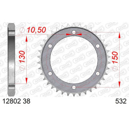 Couronne AFAM acier standard 12802 - 532 1074458004 | Oxmoto