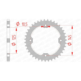Couronne AFAM acier standard - 520 50602-40 | Oxmoto