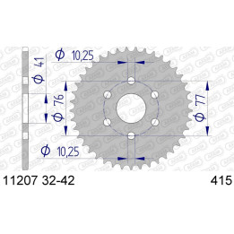 Couronne AFAM alu standard - 415 72106-40 | Oxmoto