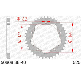 Couronne AFAM acier standard 50608k - 525 - nécessite un porte couronne AFAM 1074671003