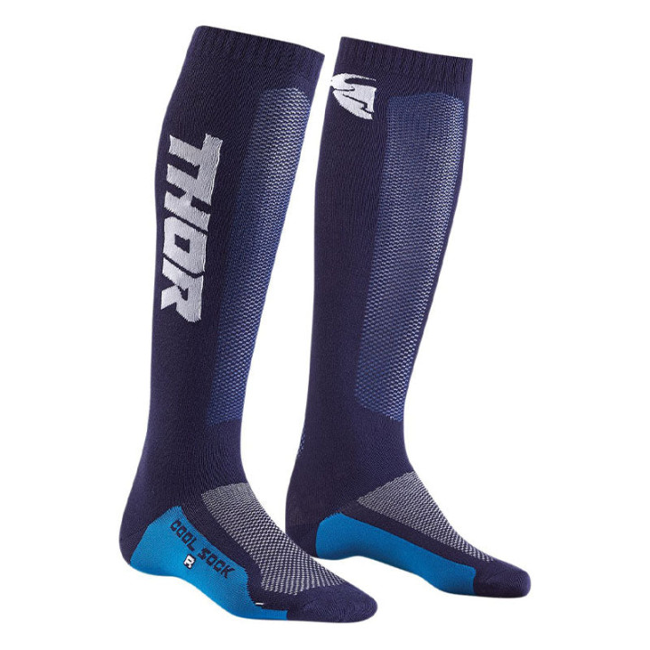 Chaussettes Thor mx cool enfant bleu/blanc 2021 | Oxmoto