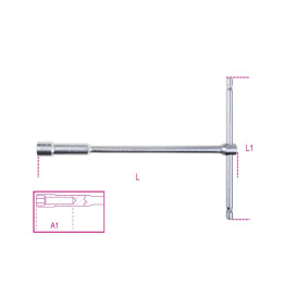 Clé à béquille simple avec douille profonde 6 pans Beta - 12mm