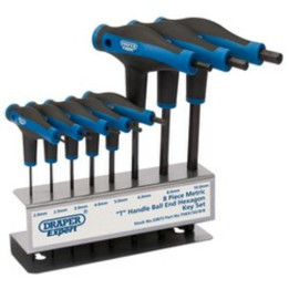 Jeu de 8 clés Draper mâles 6 pans emmanchées | Oxmoto