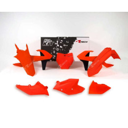 Kit plastique Racetech orange fluo/noir KTM | Oxmoto