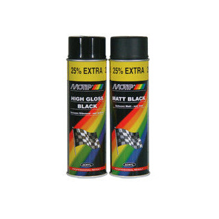 Peinture MOTIP Satin noir mat - Spray 500 ml | Oxmoto
