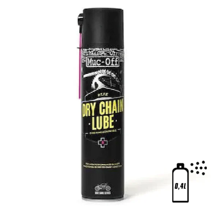 Lubrifiant chaîne Muc-off dry ptfe chain lube 400ml | Oxmoto