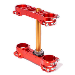 Té de fourche X Trig ROCS Tech rouge offset 22,5mm | Oxmoto