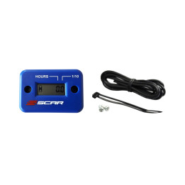 Compteur d'heures Scar filaire avec Velcro bleu | Oxmoto