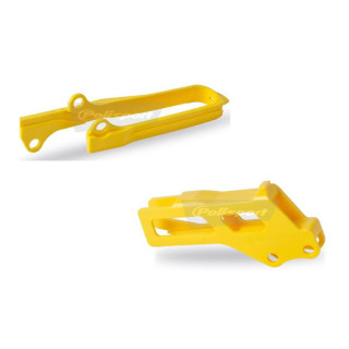 Kit guide chaîne + patin de bras oscillant Polisport jaune Suzuki 1086053001