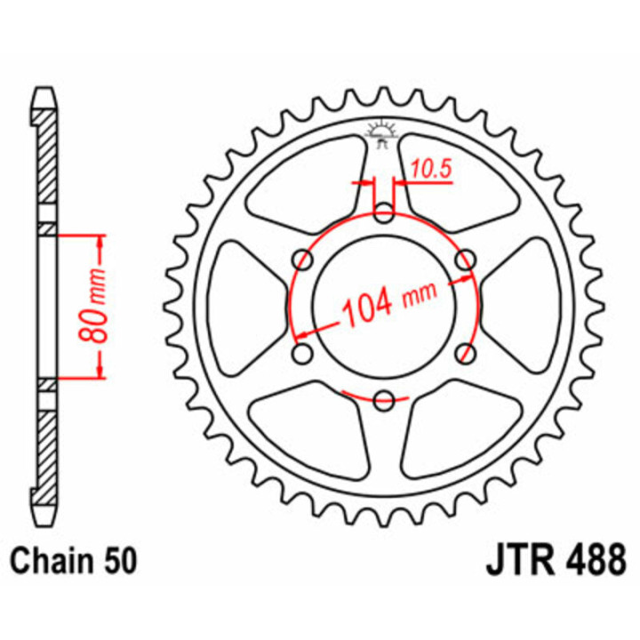 Couronne jt sprockets acier standard 488 - 530 - 41 dents