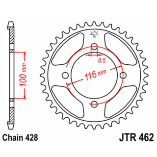 Couronne jt sprockets acier standard 462 - 428 - 50 dents