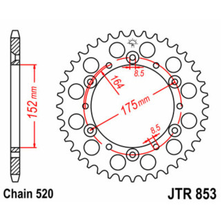 Couronne jt sprockets acier standard 853 - 520 - 48 dents