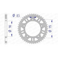 Couronne AFAM alu standard - 420 72101N-50 | Oxmoto