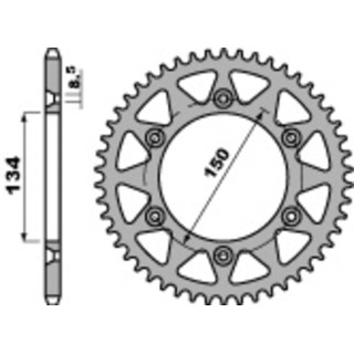 Couronne PBR acier standard 489 - 520 - 45 dents | Oxmoto