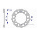Couronne AFAM alu 15206 - 520 - 42 dents | Oxmoto