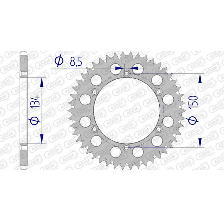 Couronne AFAM alu ultra-light anti-boue 17206520 - 46 dents