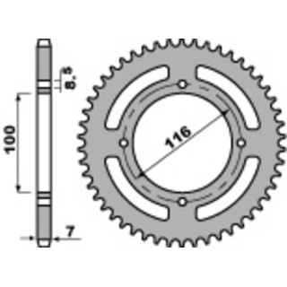 Couronne PBR acier standard 467m - 428 - 51 dents | Oxmoto