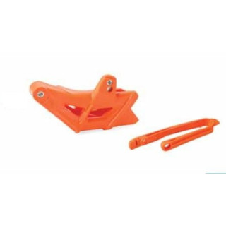 Kit guide chaîne + patin de bras oscillant Polisport orange KTM 1086055001