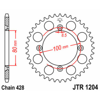 Couronne jt sprockets acier standard 1204 - 428 - 50 dents