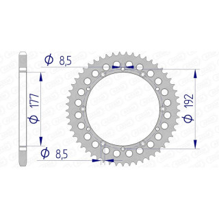 Couronne AFAM alu 63300 - 520 - 52 dents | Oxmoto