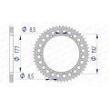 Couronne AFAM alu 63300 - 520 - 52 dents | Oxmoto