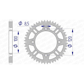 Couronne AFAM alu ultra-light anti-boue 15104 - 428 - 53 dents