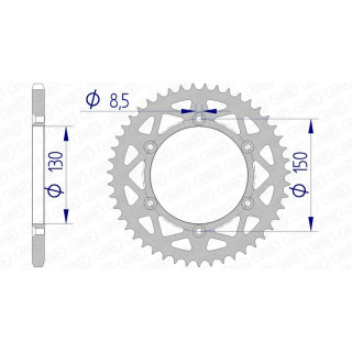 Couronne AFAM alu 13323 - 520 - 47 dents | Oxmoto