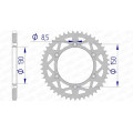 Couronne AFAM alu 13323 - 520 - 47 dents | Oxmoto