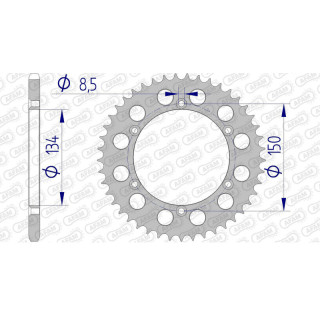 Couronne AFAM alu 17206520 - 44 dents | Oxmoto