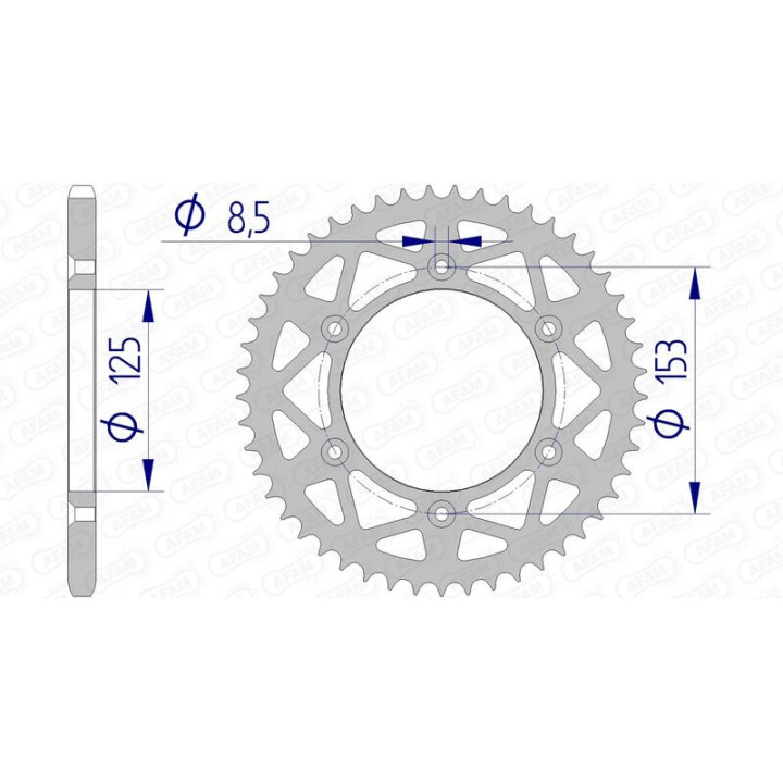 Couronne AFAM alu ultra-light 11212 - 520 - 52 dents 1074390004