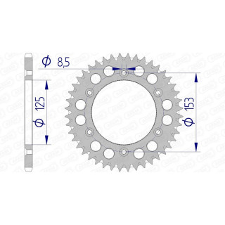 Couronne AFAM alu ultra-light 11212 - 520 - 45 dents 1074389004