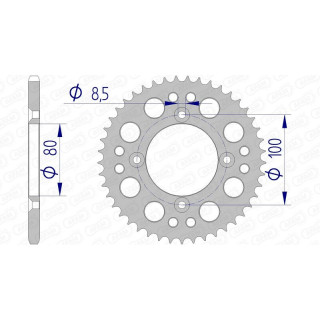 Couronne AFAM alu ultra-light 11101 - 420 - 46 dents