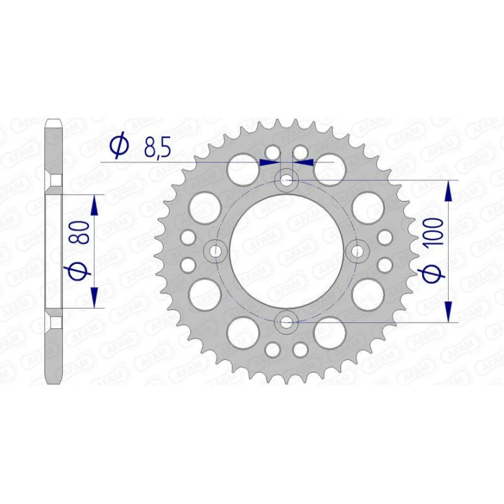 Couronne AFAM alu ultra-light 11101 - 420 - 46 dents