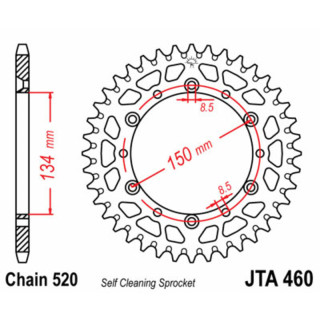 Couronne jt sprockets alu ultra-light anti-boue 460 - 520 - 46 dents