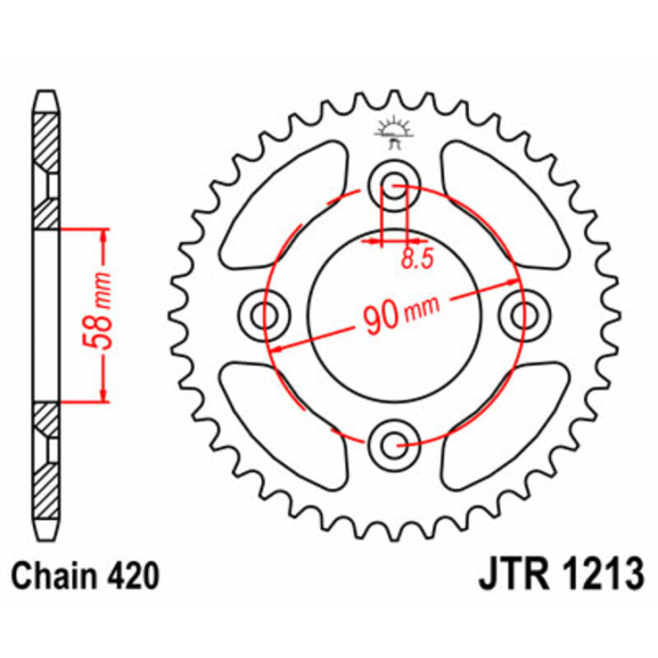 Couronne jt sprockets acier standard 1213 - 420 - 37 dents