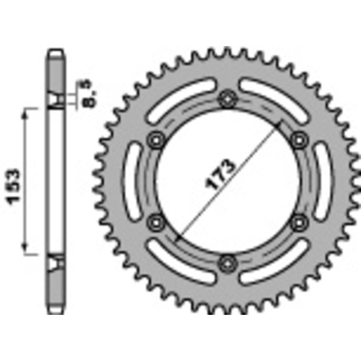 Couronne PBR acier standard 290 - 520 - 51 dents | Oxmoto