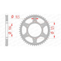 Couronne AFAM acier standard 86605 - 525 - 50 dents | Oxmoto