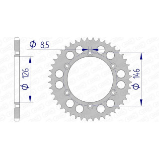 Couronne AFAM alu 15203 - 520 - 45 dents | Oxmoto
