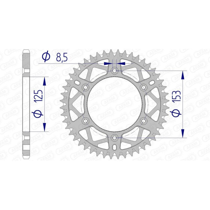 Couronne AFAM alu ultra-light 11212 - 520 - 49 dents 1074389008
