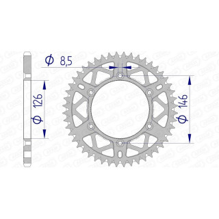 Couronne AFAM alu ultra-light anti-boue 15203 - 520 - 49 dents