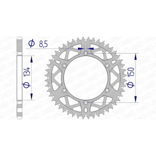 Couronne AFAM alu ultra-light anti-boue 17206520 - 49 dents